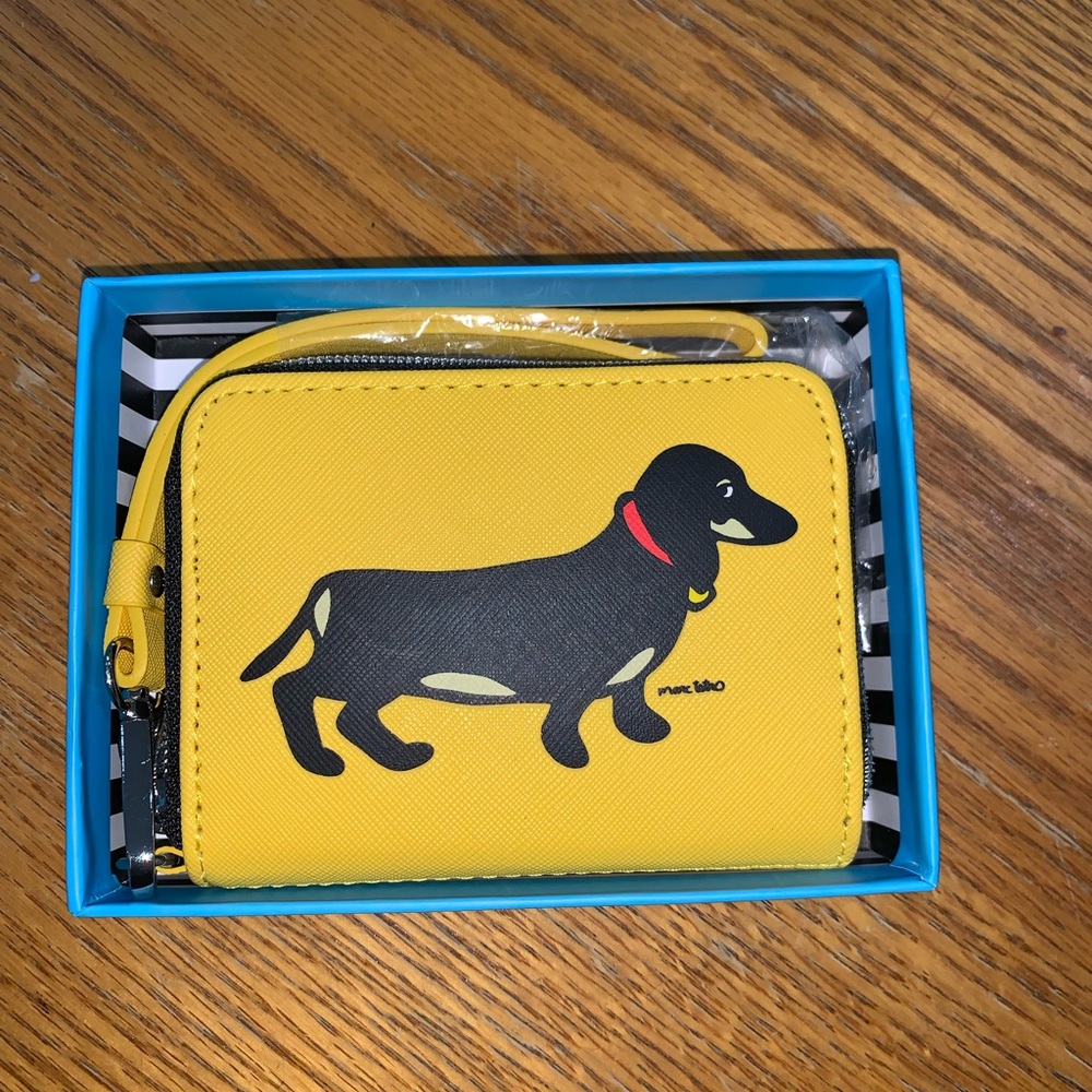 Dachshund yellow wallet